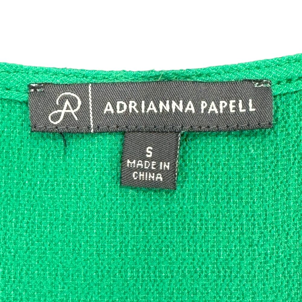 Adrianna Papell | Small | Kelly Green V-Neck Cap Sleeve Split Hem Blouse Tunic - Picture 2 of 6